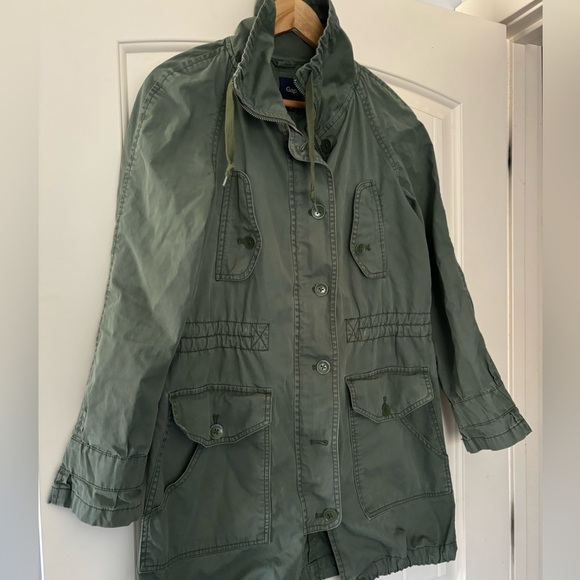 GAP Olive Green Cotton Long Utility Parka - Picture 7 of 9